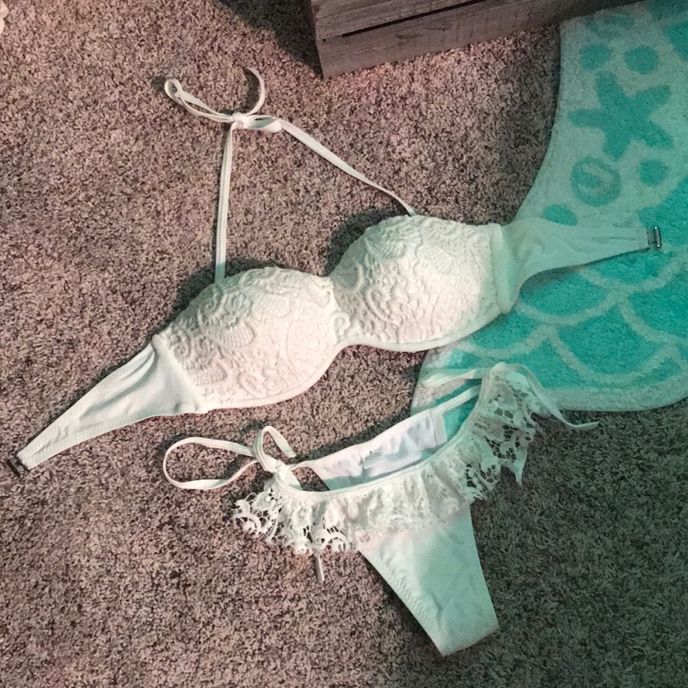White Lace Bandeau Bikini